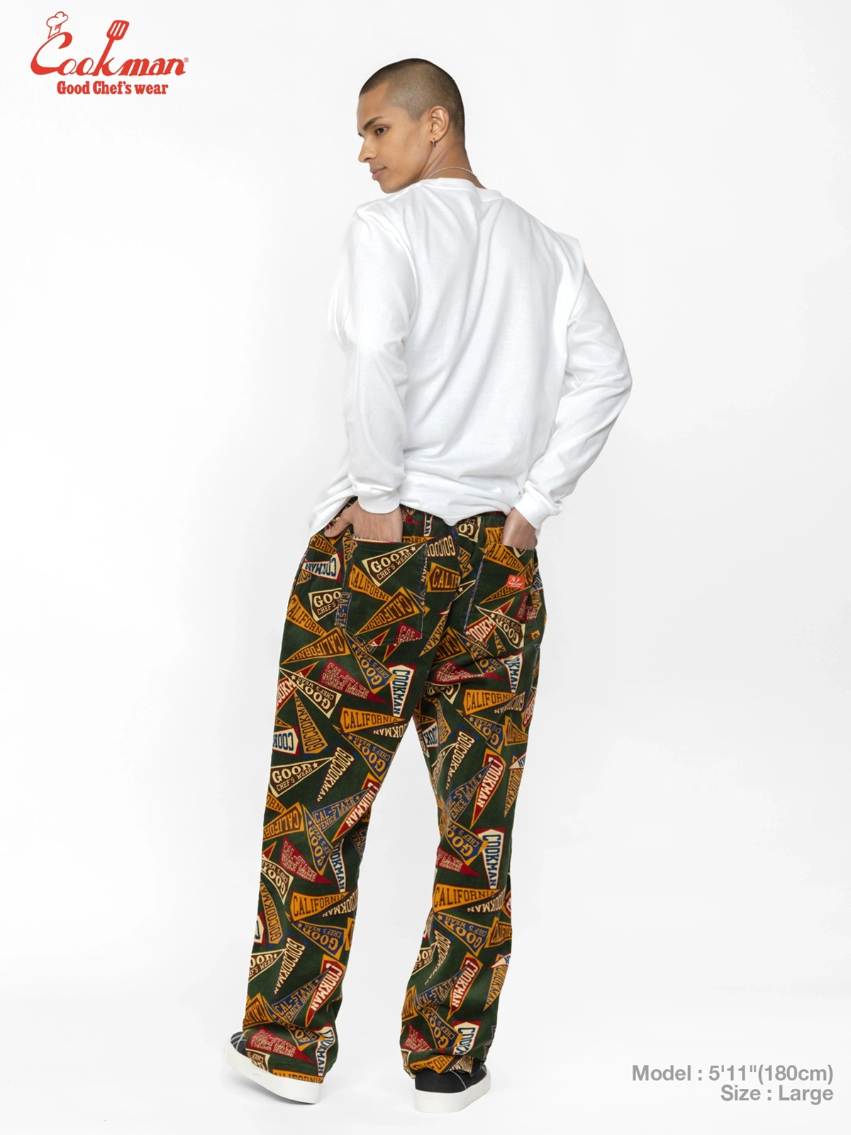 �����եѥ�� Chef Pants Semiwide Corduroy Pennant Green