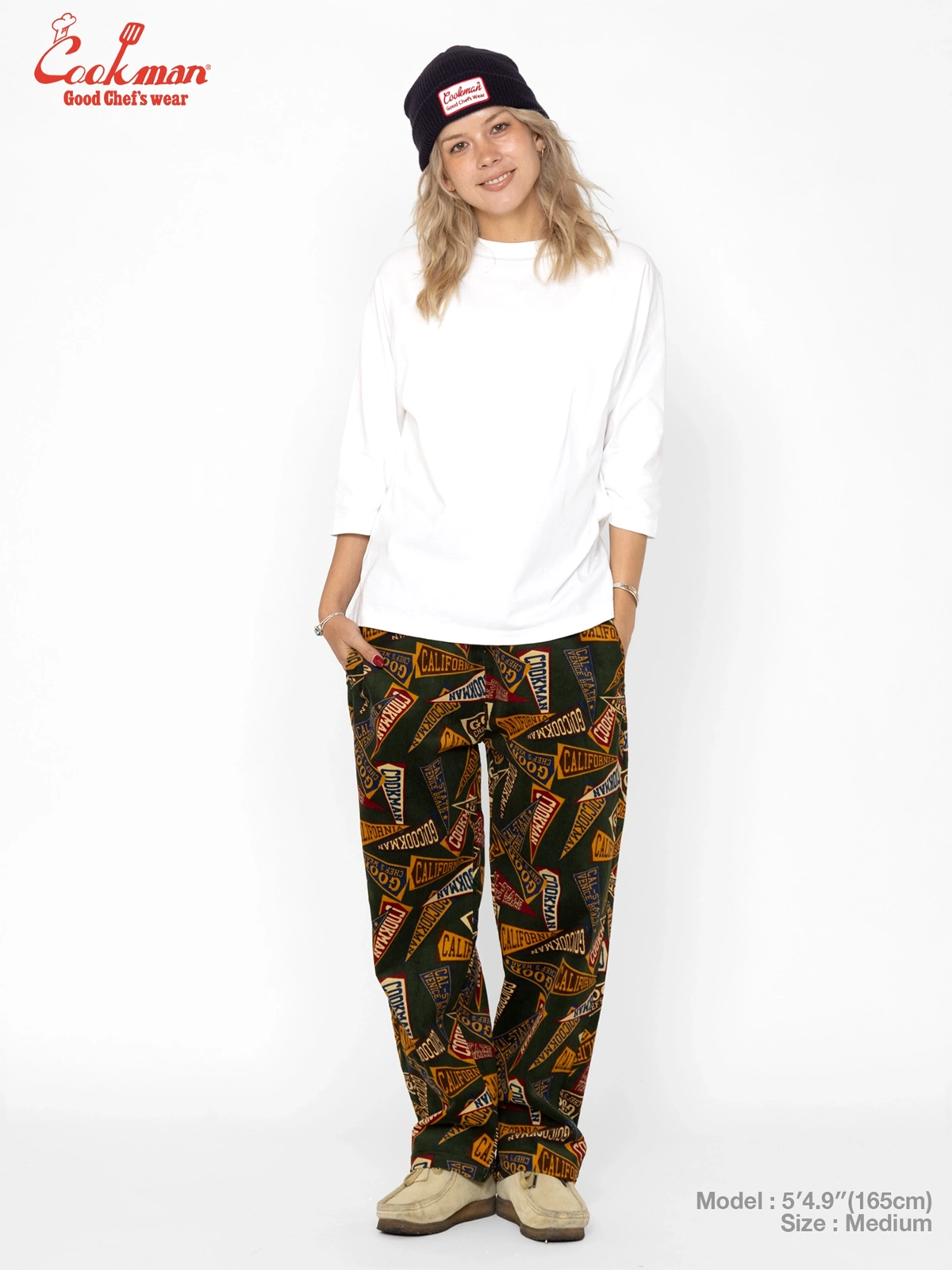�����եѥ�� Chef Pants Semiwide Corduroy Pennant Green