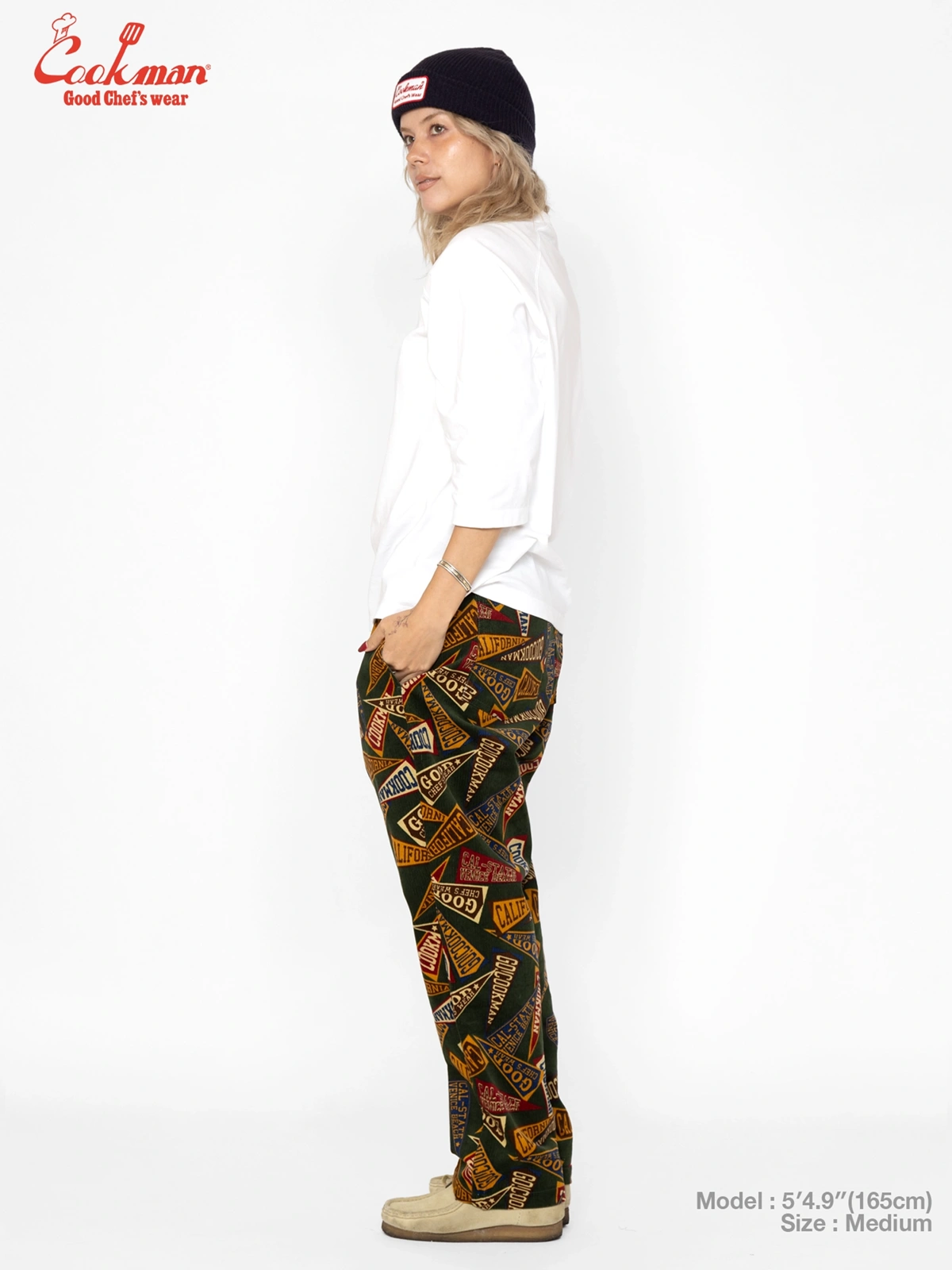 �����եѥ�� Chef Pants Semiwide Corduroy Pennant Green
