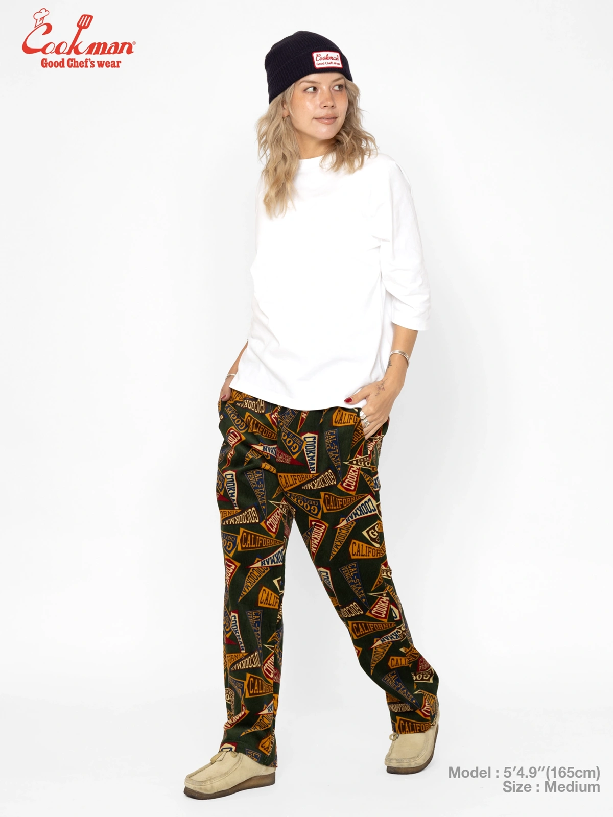 �����եѥ�� Chef Pants Semiwide Corduroy Pennant Green