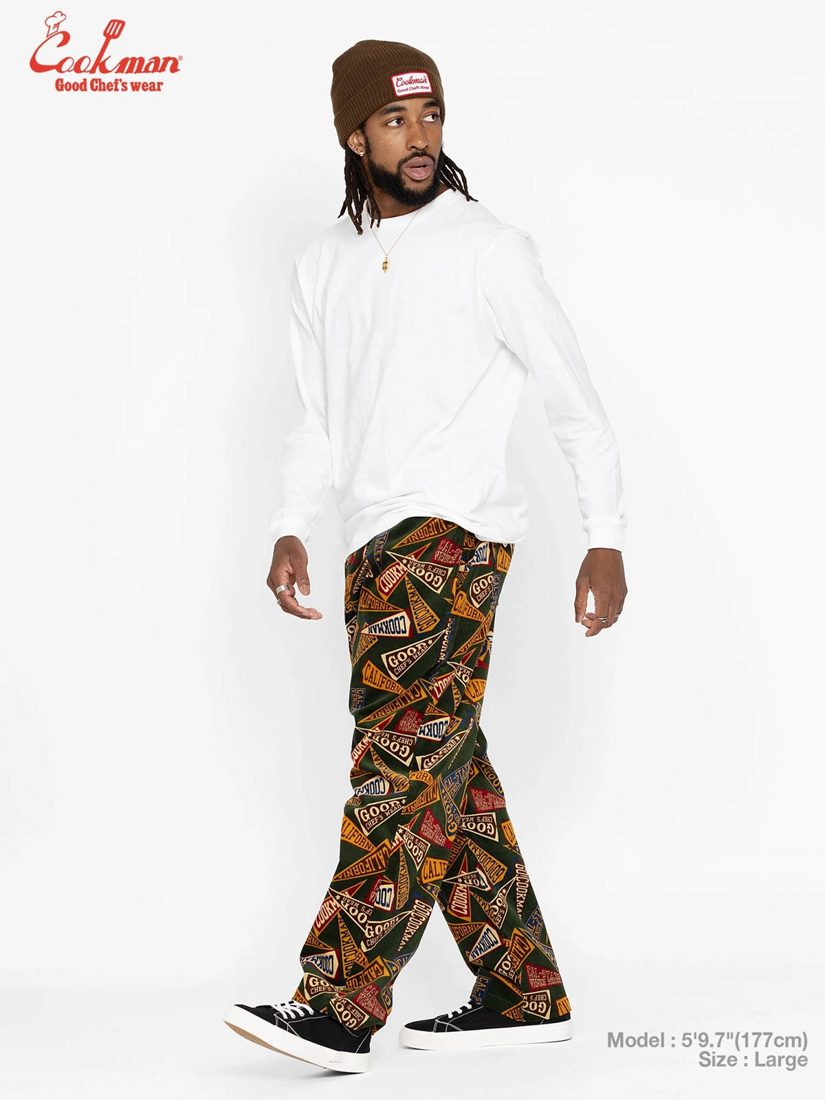 �����եѥ�� Chef Pants Semiwide Corduroy Pennant Green