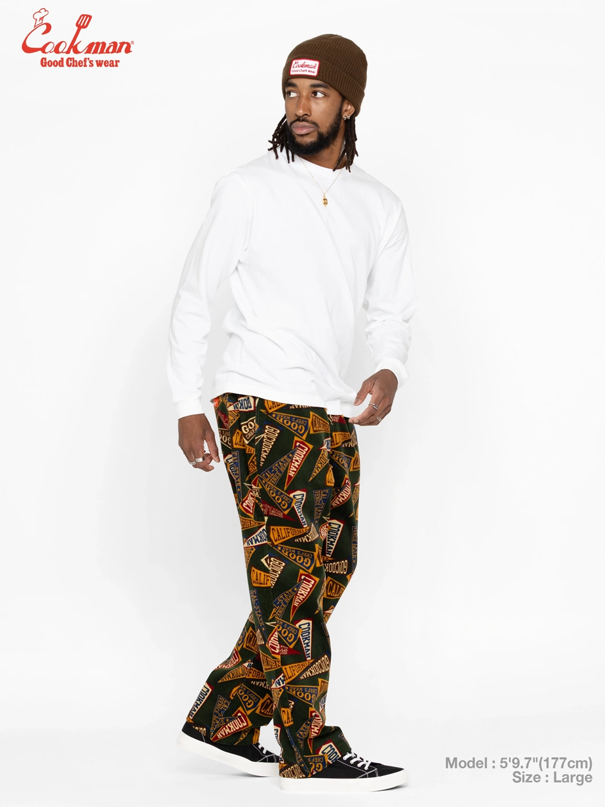 �����եѥ�� Chef Pants Semiwide Corduroy Pennant Green