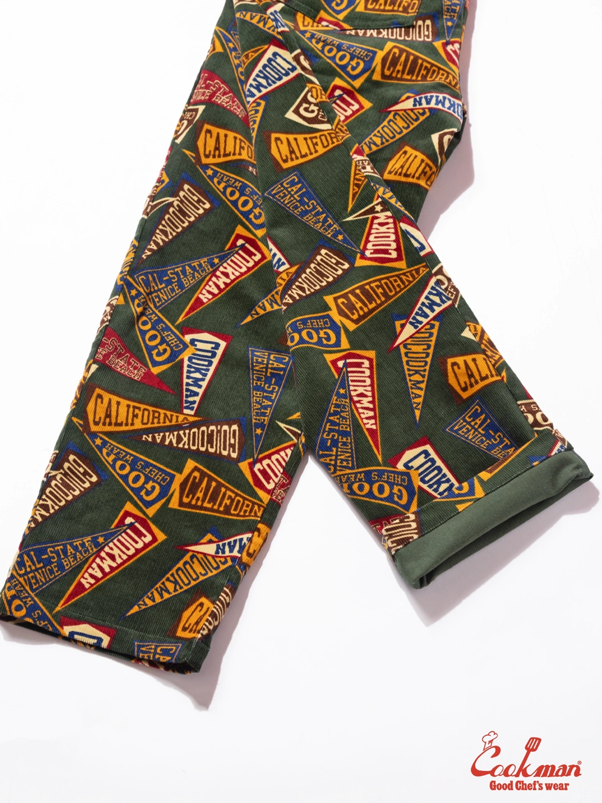�����եѥ�� Chef Pants Semiwide Corduroy Pennant Green