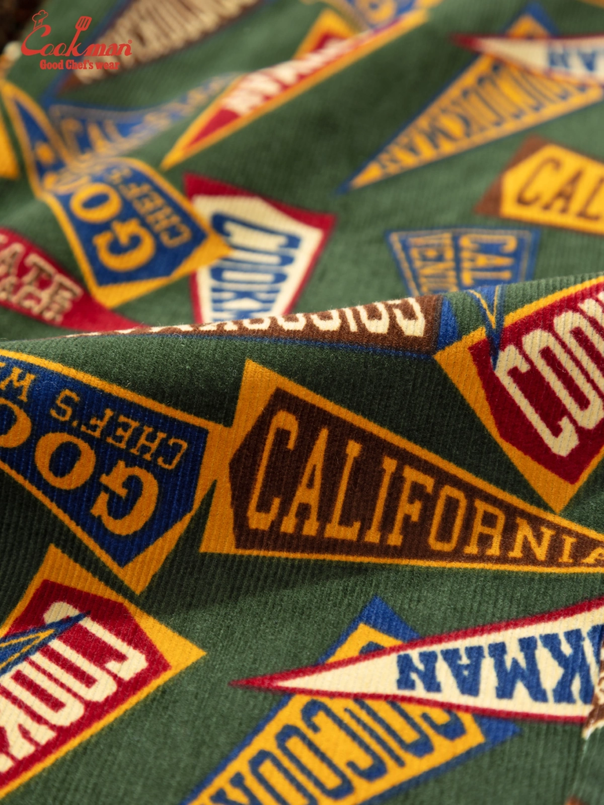 �����եѥ�� Chef Pants Semiwide Corduroy Pennant Green