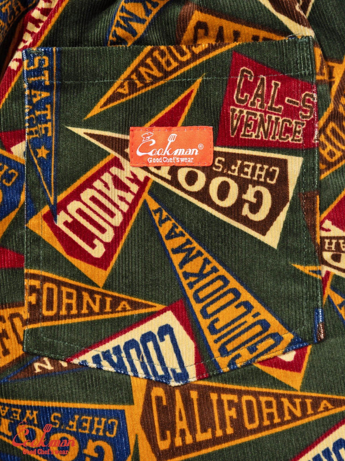 �����եѥ�� Chef Pants Semiwide Corduroy Pennant Green