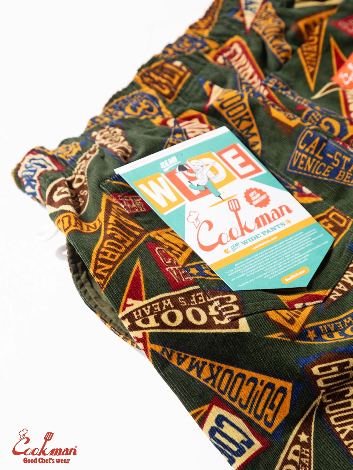 �����եѥ�� Chef Pants Semiwide Corduroy Pennant Green