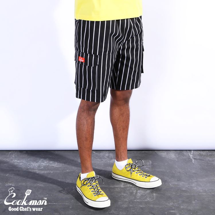 եѥ Chef Pants Short Cargo Stripe Black