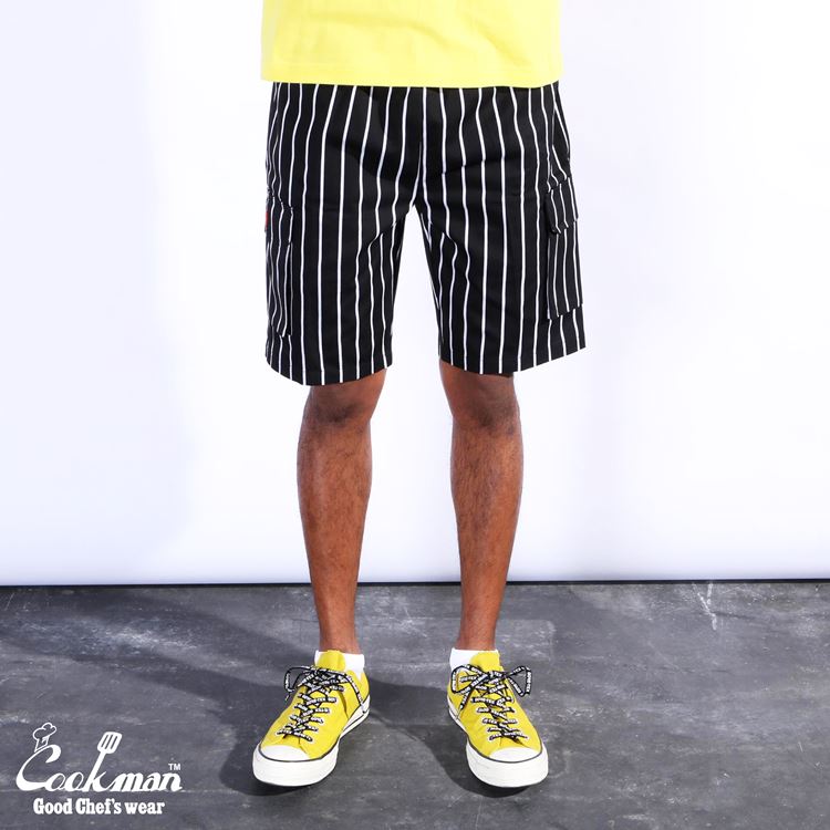 եѥ Chef Pants Short Cargo Stripe Black