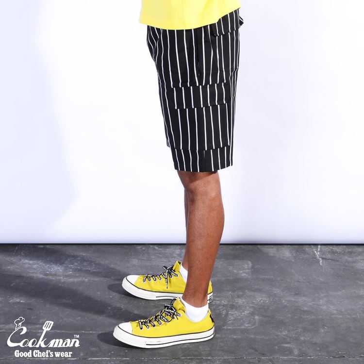 եѥ Chef Pants Short Cargo Stripe Black