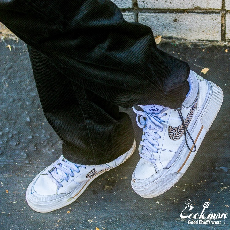 �����եѥ�� Chef Pants SemiwideBlack Belt Corduroy Black