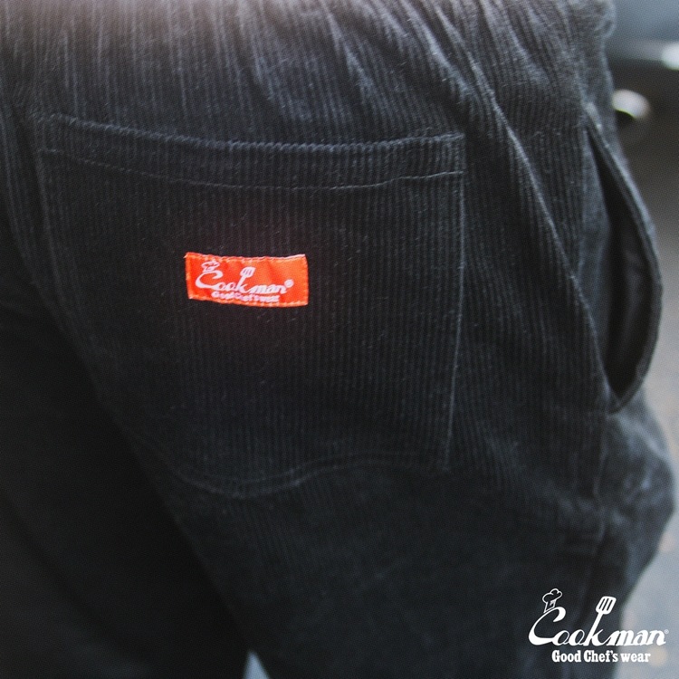 �����եѥ�� Chef Pants SemiwideBlack Belt Corduroy Black