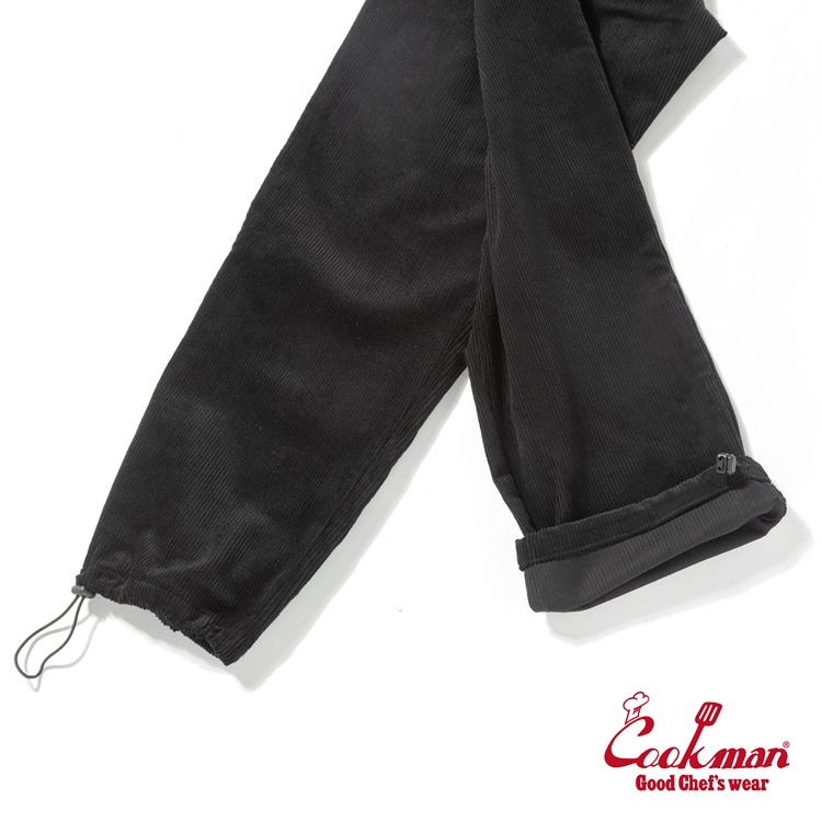 �����եѥ�� Chef Pants SemiwideBlack Belt Corduroy Black