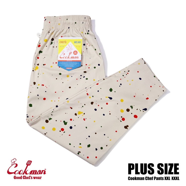 �����եѥ�� Chef Pants Sauce Splash Beige Plus size