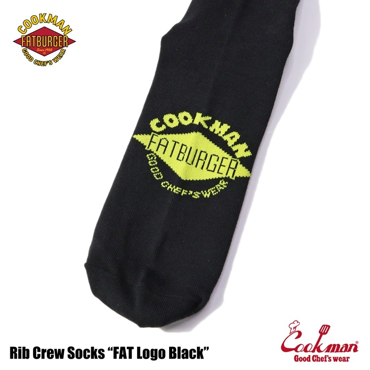 å Rib Crew Socks FAT Logo Black