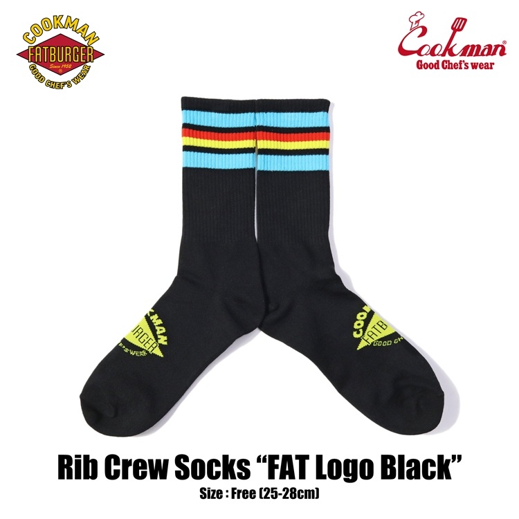 å Rib Crew Socks FAT Logo Black