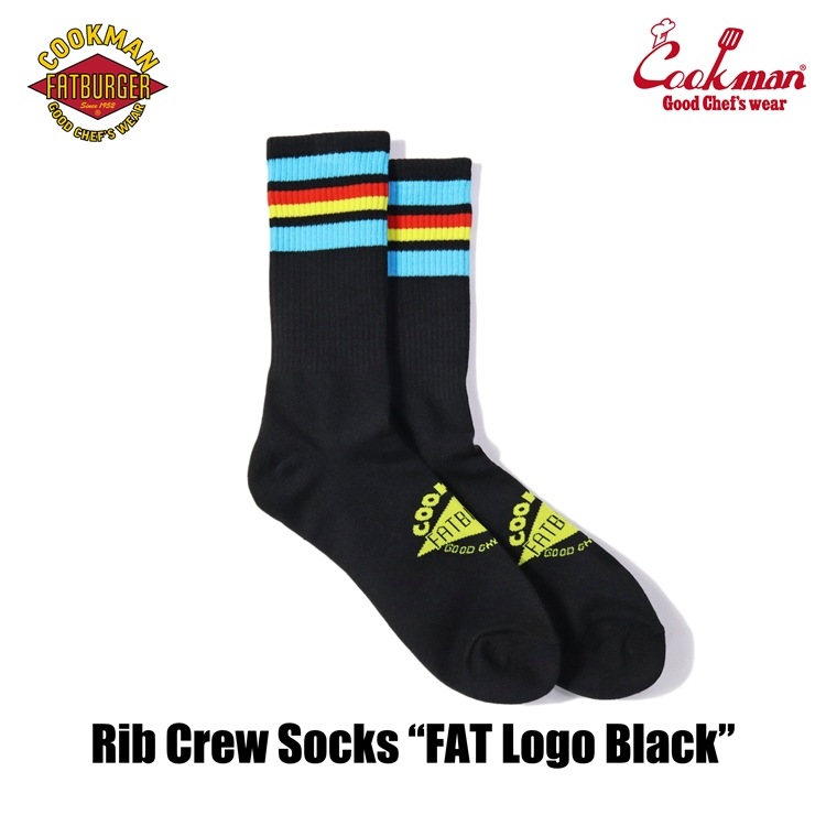 å Rib Crew Socks FAT Logo Black