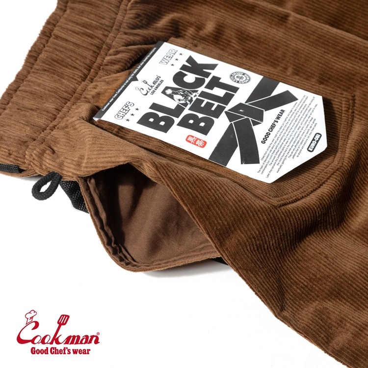 �����եѥ�� Chef Pants SemiwideBlack Belt Corduroy Dark Brown