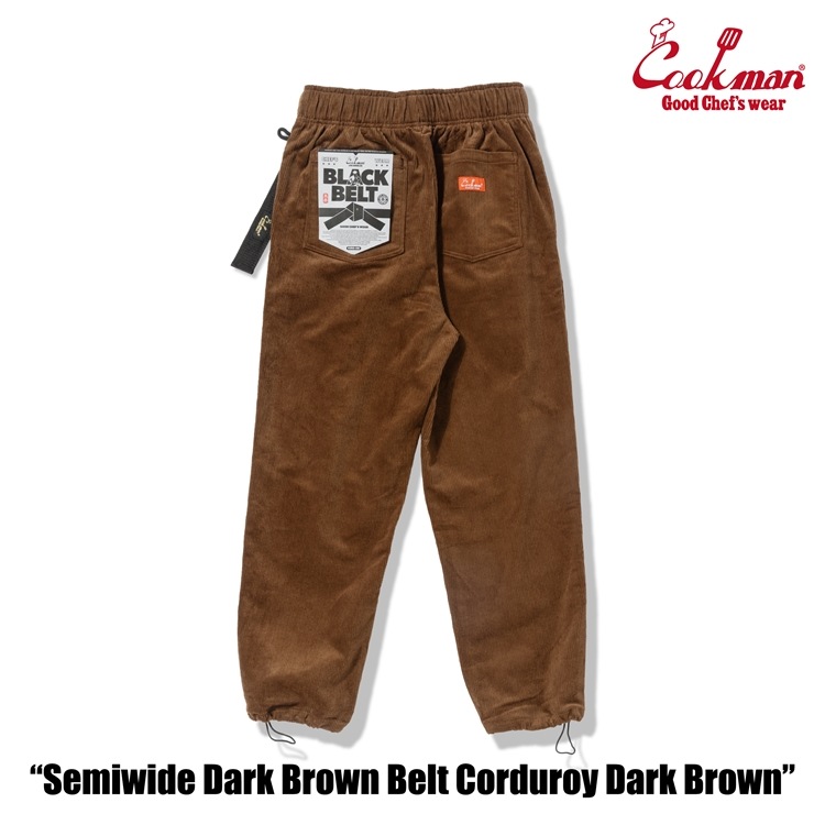 �����եѥ�� Chef Pants SemiwideBlack Belt Corduroy Dark Brown