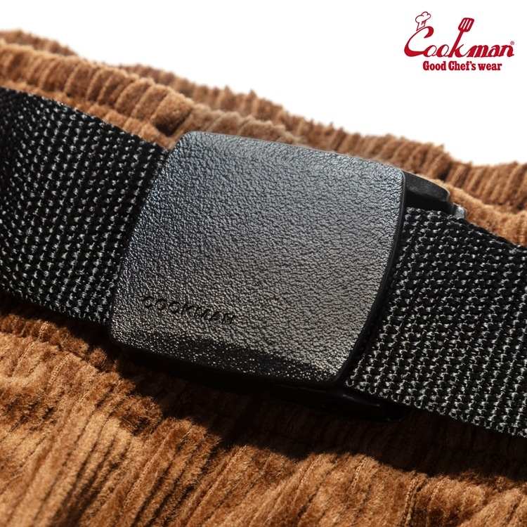 �����եѥ�� Chef Pants SemiwideBlack Belt Corduroy Dark Brown