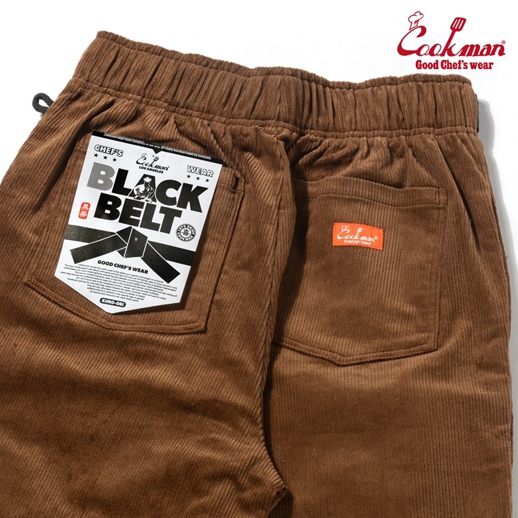 �����եѥ�� Chef Pants SemiwideBlack Belt Corduroy Dark Brown