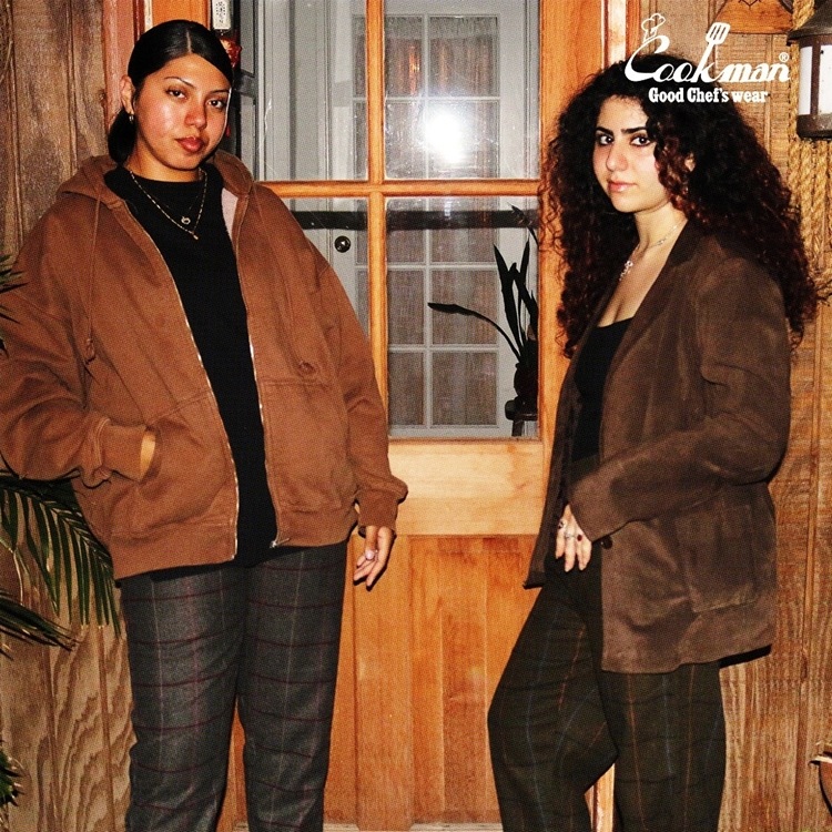 եѥ Chef Pants Wool Mix Check Olive Green