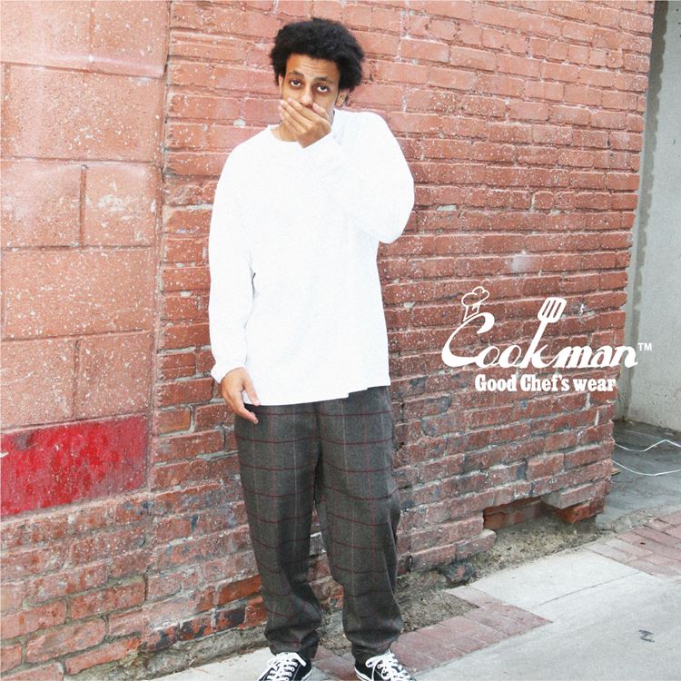 �����եѥ�� Chef Pants Wool Mix Check Gray