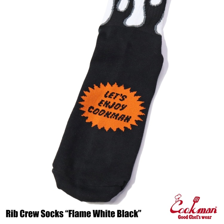 ���å��� Rib Crew Socks Flame White Black