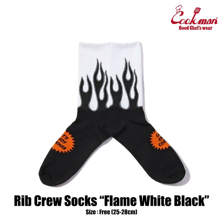 ���å��� Rib Crew Socks Flame White Black