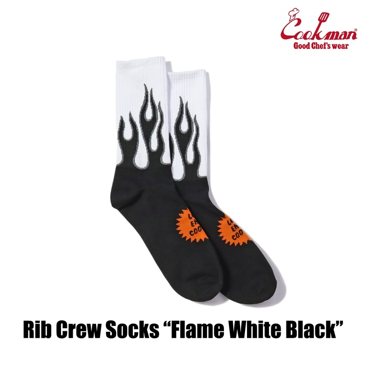 ���å��� Rib Crew Socks Flame White Black