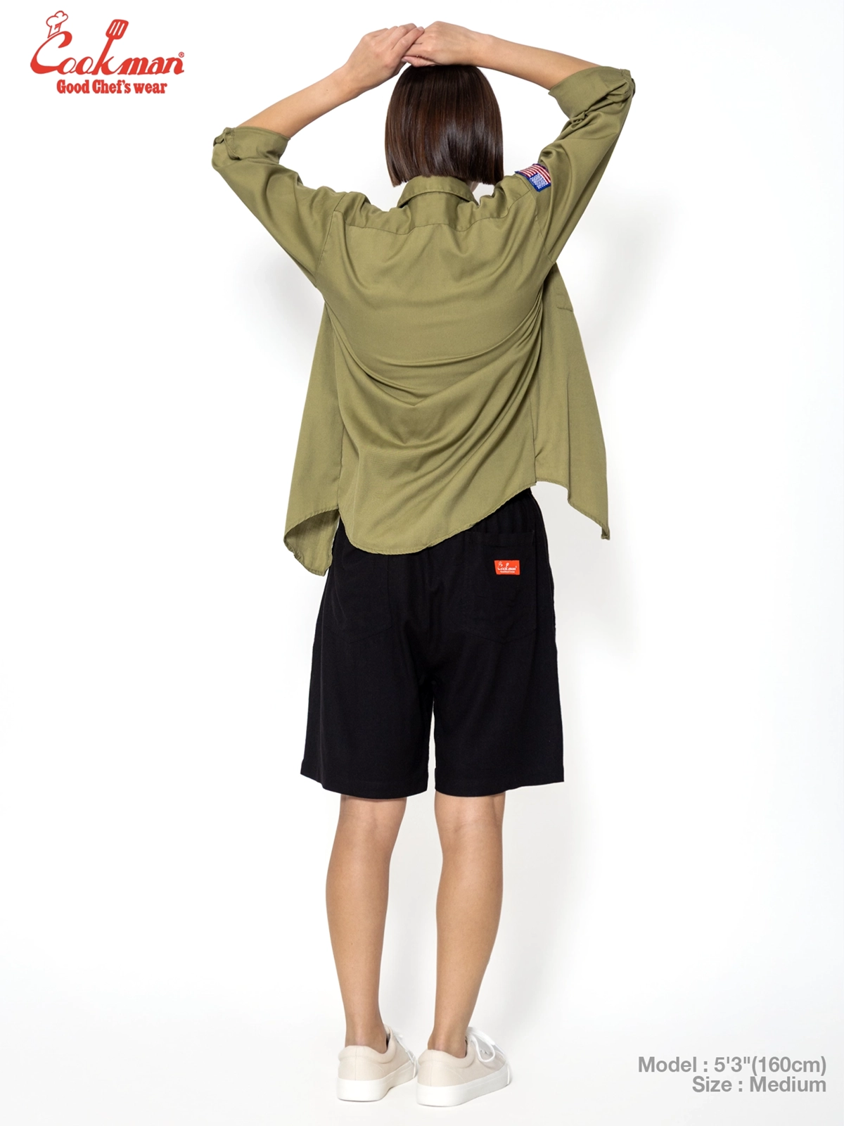 �����եѥ�� Chef Pants Short Linen Black