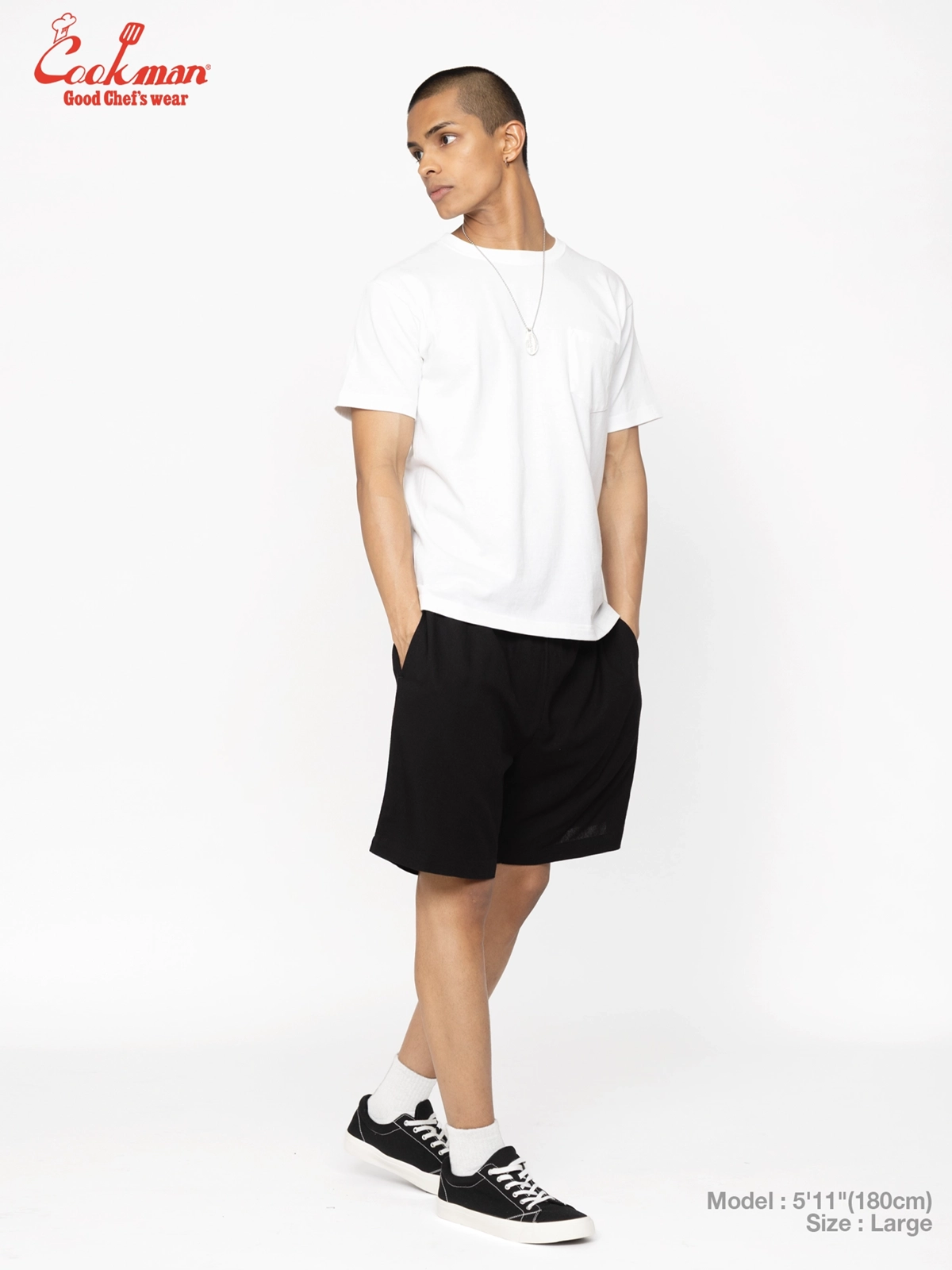 �����եѥ�� Chef Pants Short Linen Black