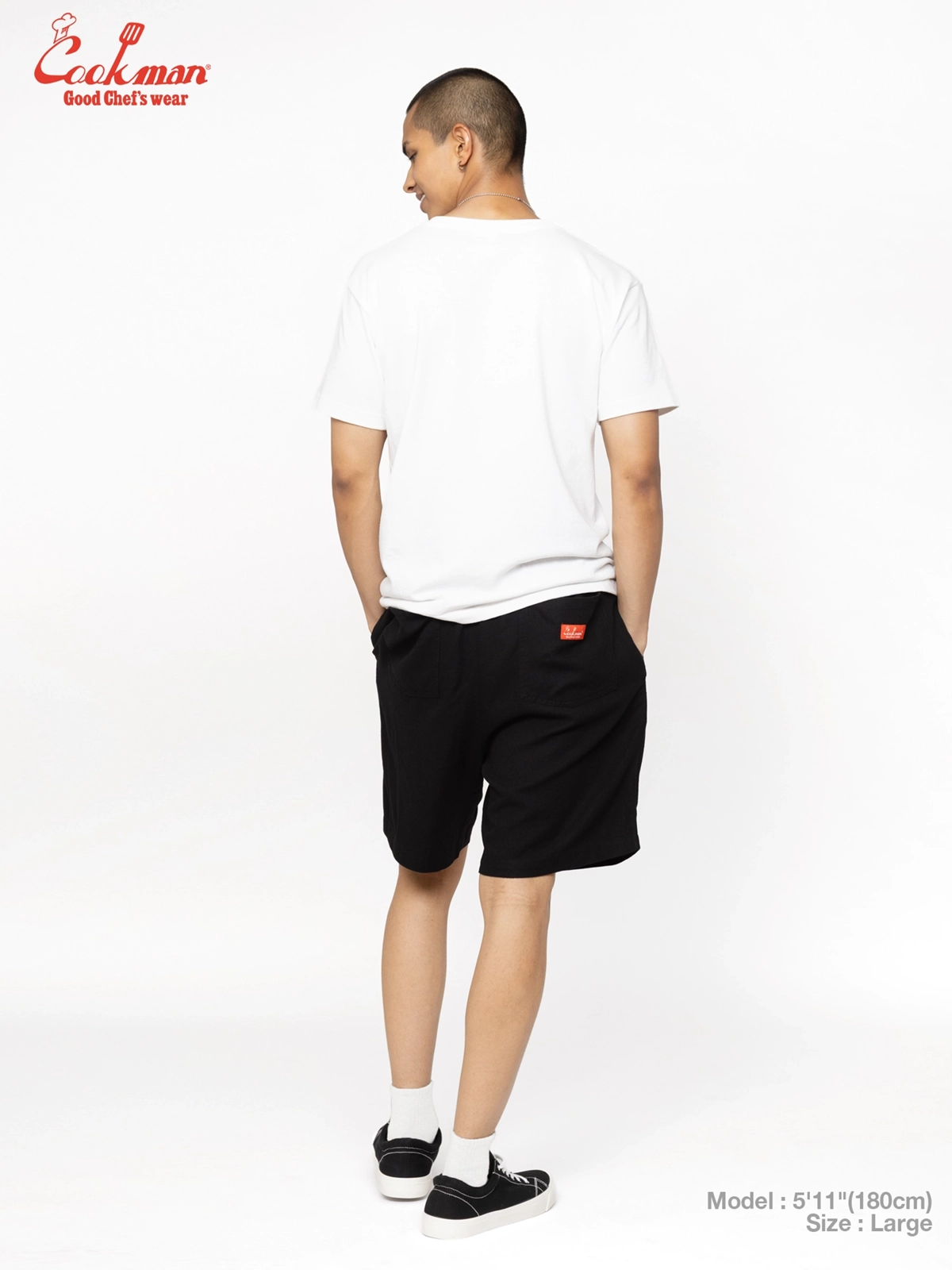 �����եѥ�� Chef Pants Short Linen Black