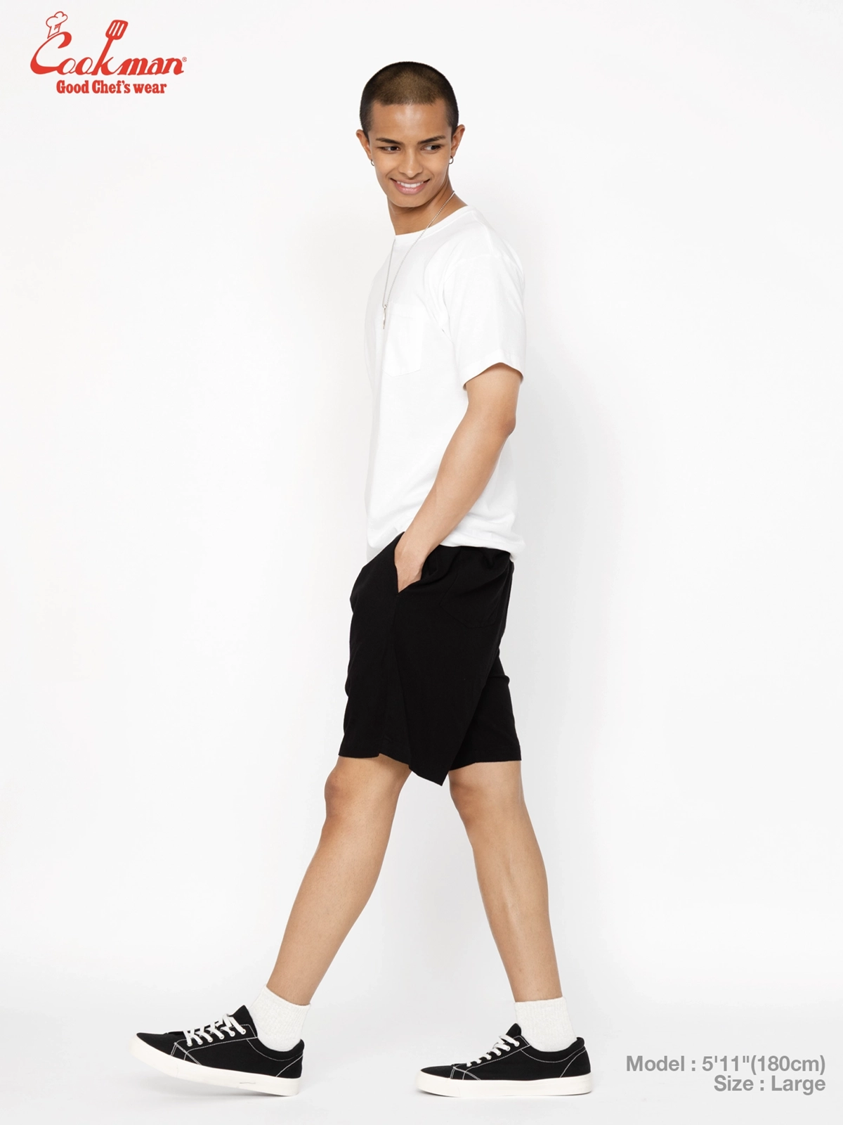 �����եѥ�� Chef Pants Short Linen Black