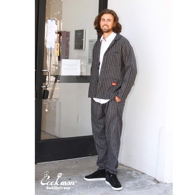 �����եѥ�� Chef Pants Wool Mix Stripe Gray