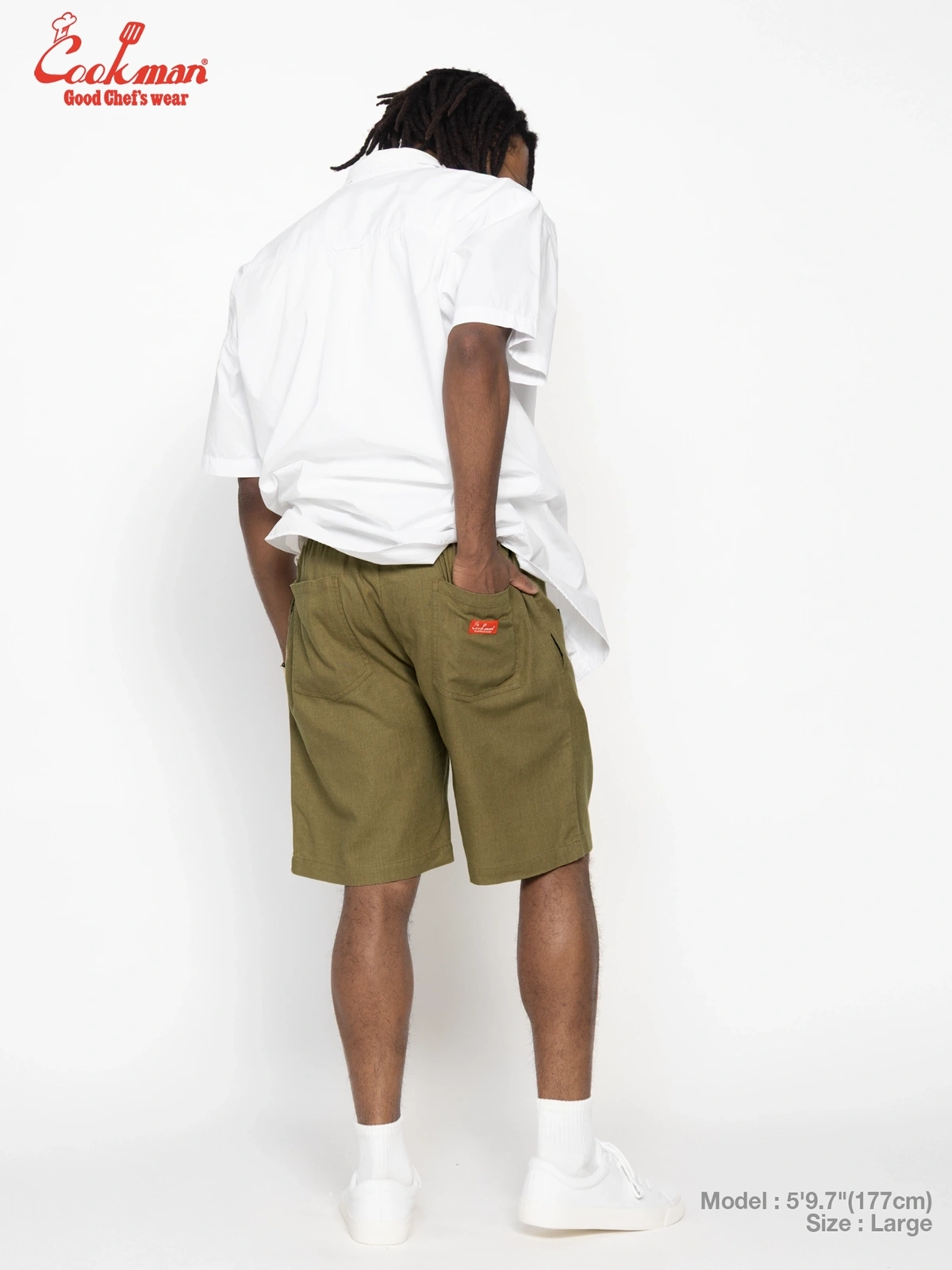 �����եѥ�� Chef Pants Short Linen Olive