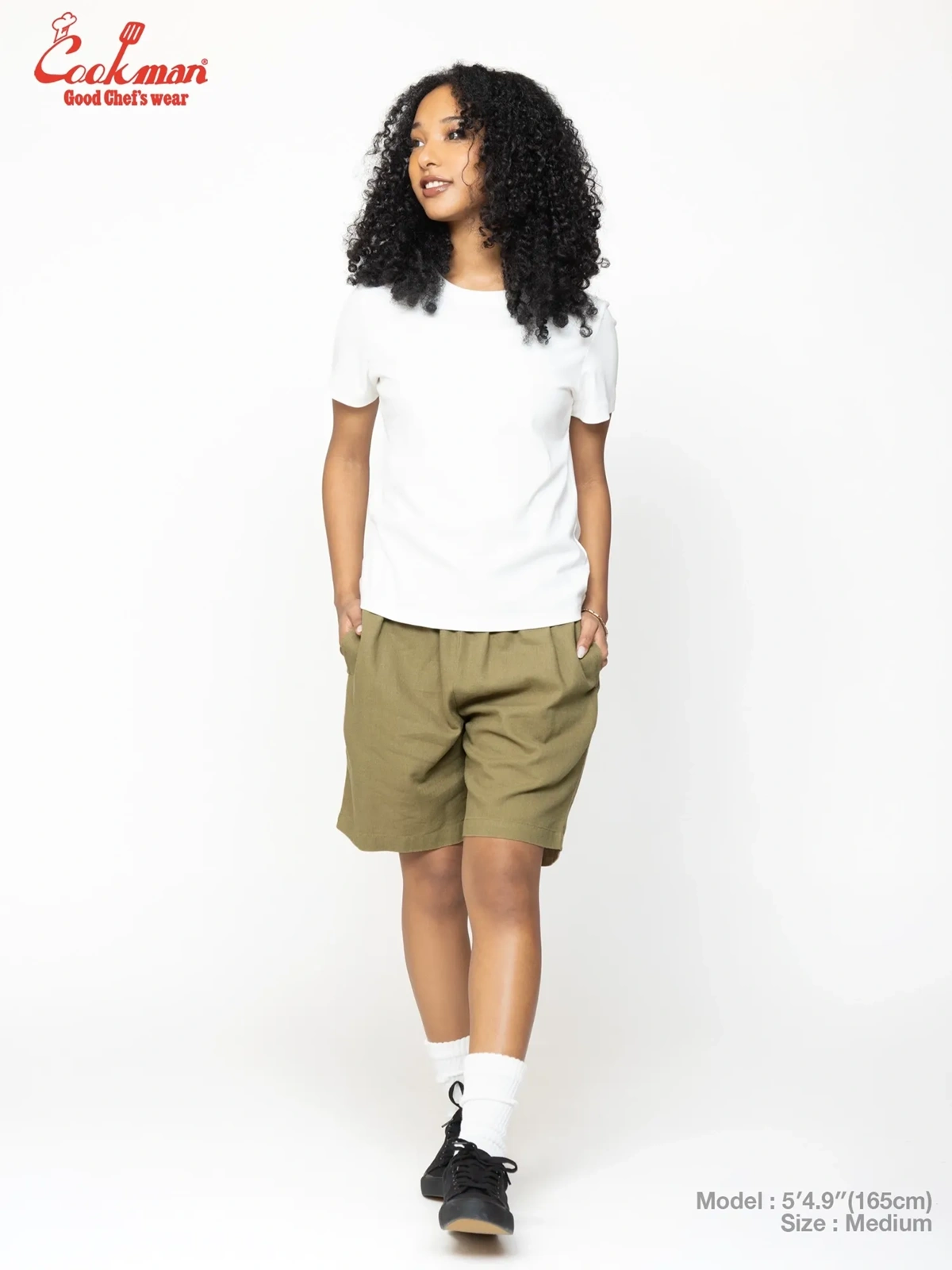 �����եѥ�� Chef Pants Short Linen Olive