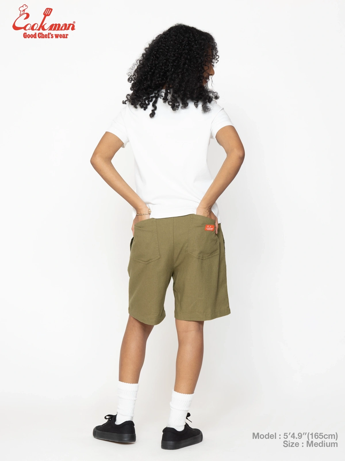 �����եѥ�� Chef Pants Short Linen Olive