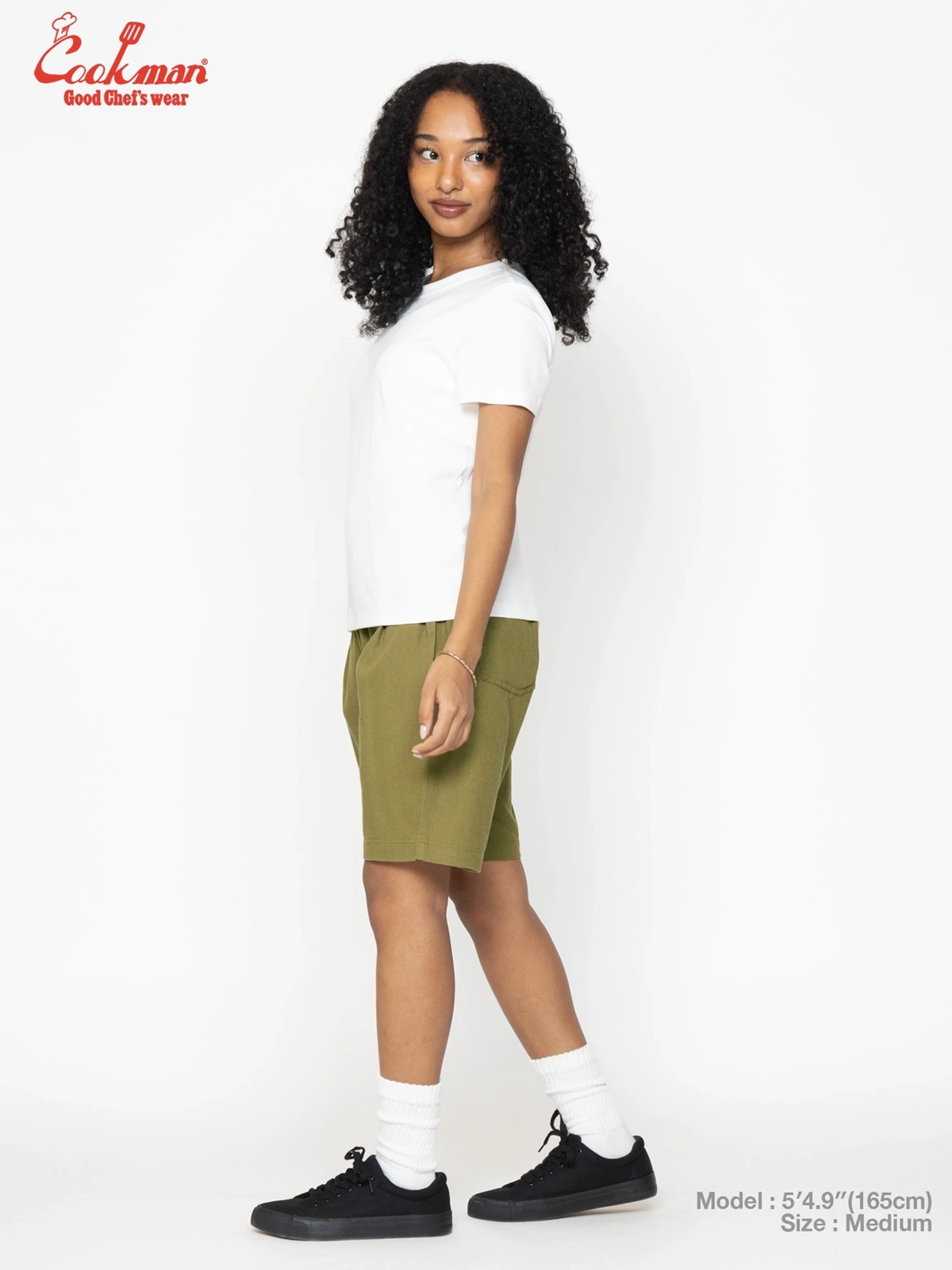 �����եѥ�� Chef Pants Short Linen Olive