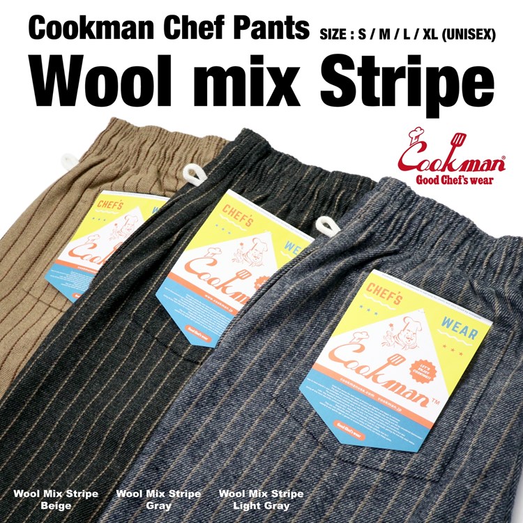 �����եѥ�� Chef Pants Wool Mix Stripe Beige