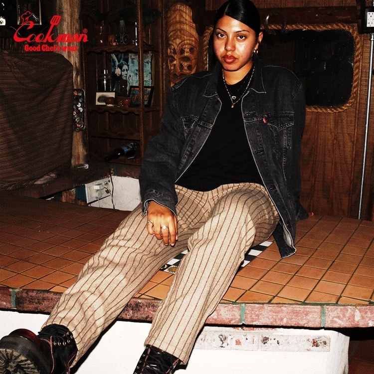 �����եѥ�� Chef Pants Wool Mix Stripe Beige