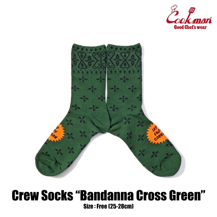 å Crew Socks Bandanna Cross Green