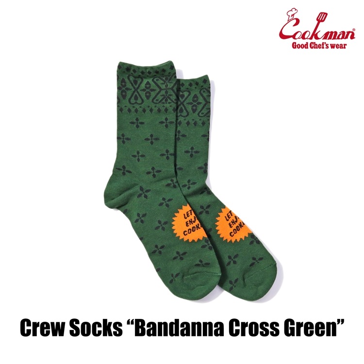 å Crew Socks Bandanna Cross Green