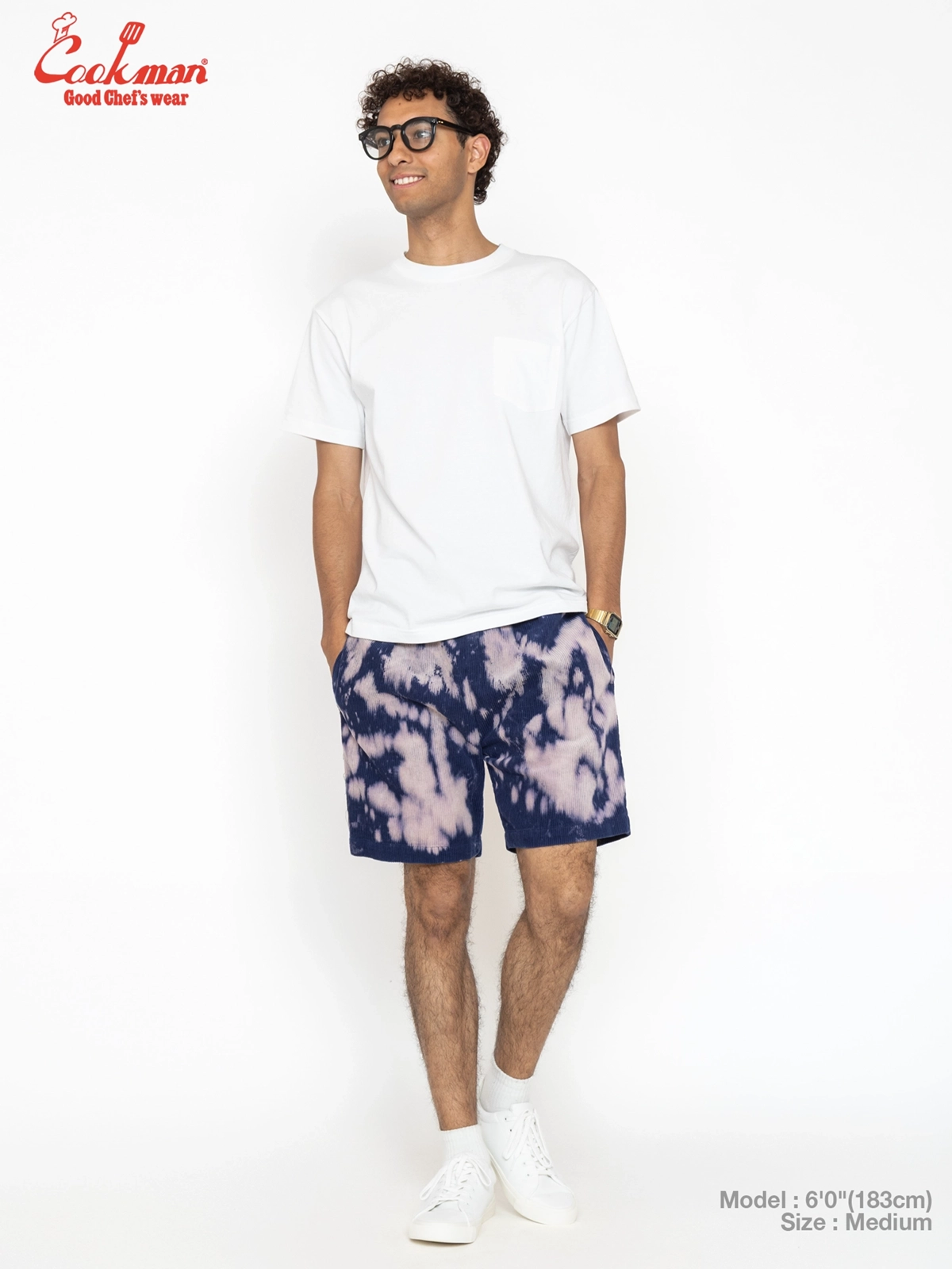 �����եѥ�� Chef Pants Short Corduroy Bleach Navy