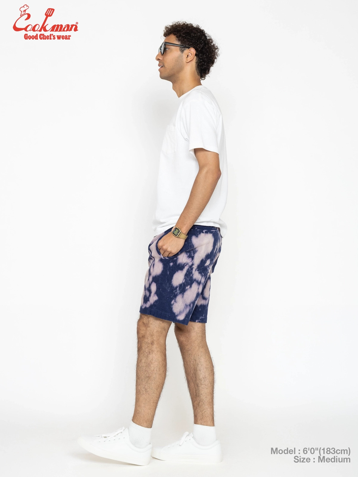 �����եѥ�� Chef Pants Short Corduroy Bleach Navy
