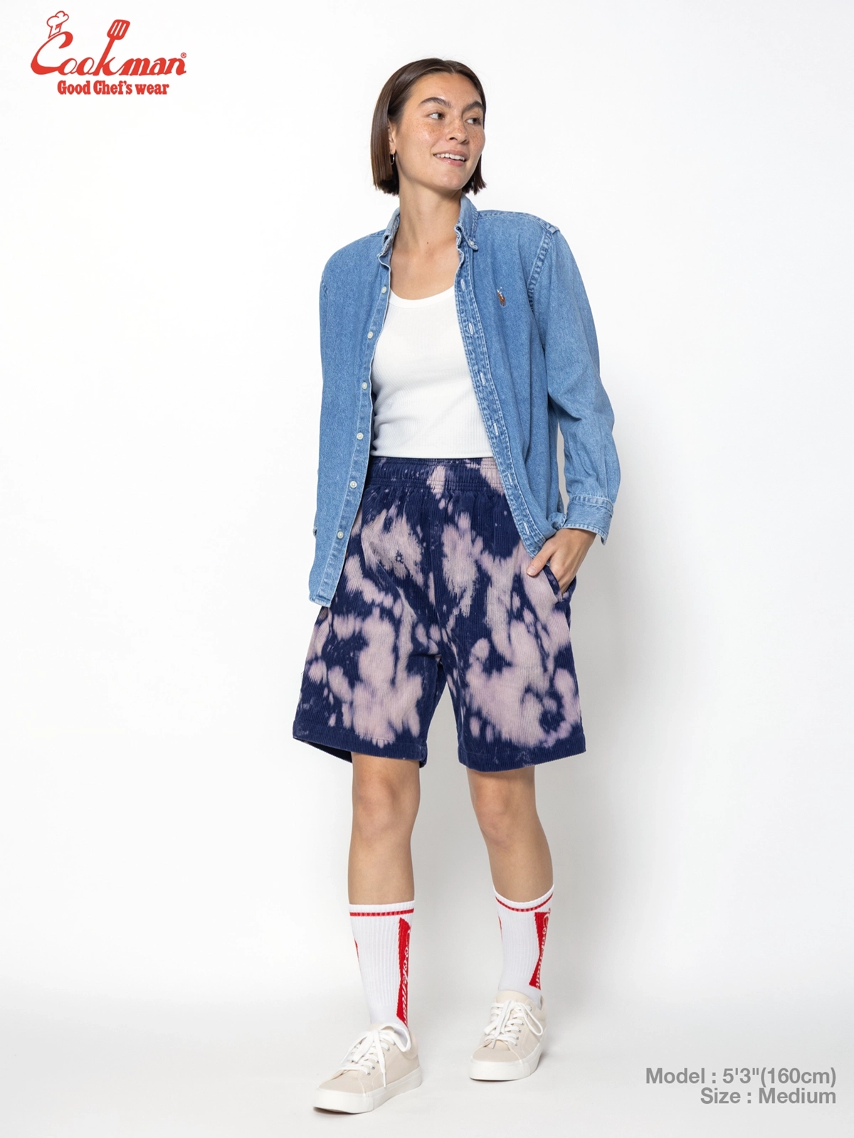 �����եѥ�� Chef Pants Short Corduroy Bleach Navy