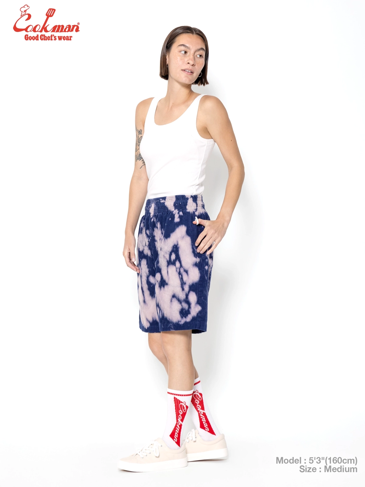 �����եѥ�� Chef Pants Short Corduroy Bleach Navy