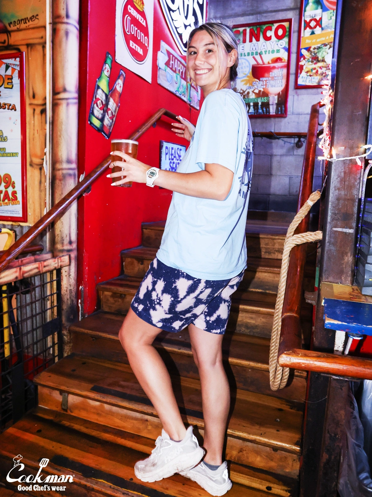 �����եѥ�� Chef Pants Short Corduroy Bleach Navy