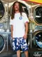 �����եѥ�� Chef Pants Short Corduroy Bleach Navy