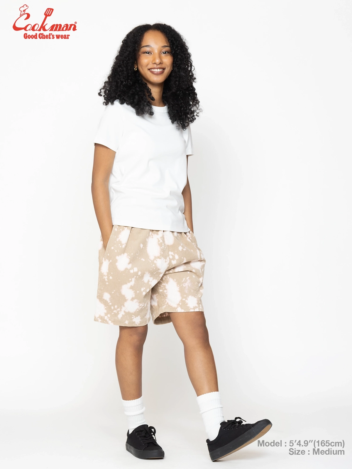 �����եѥ�� Chef Pants Short Corduroy Bleach Beige