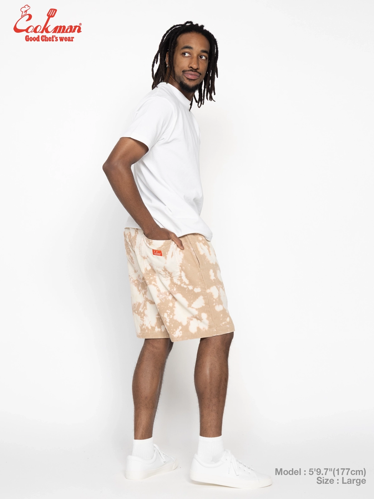 �����եѥ�� Chef Pants Short Corduroy Bleach Beige